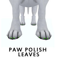 paw polish leaves
