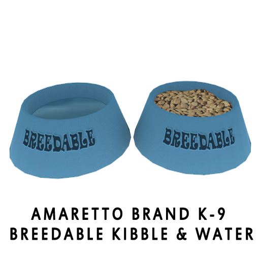 Amaretto Brand K-9 Breedable Kibble & Water